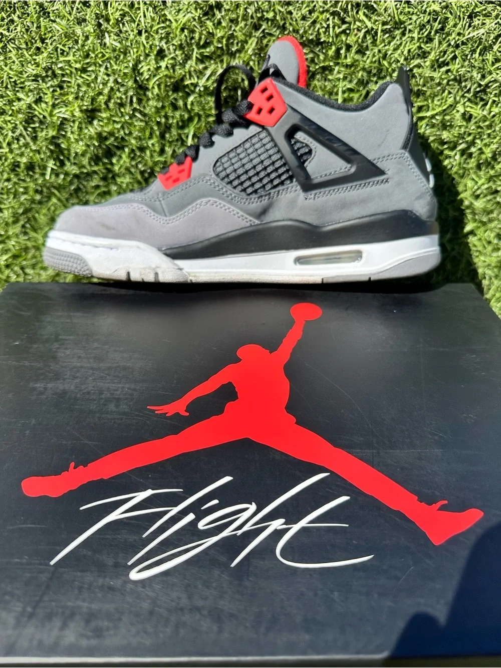 Air Jordan 4 Retro (GS) Box Label - Dark Grey/Infrared 23/Black size 6.5Y